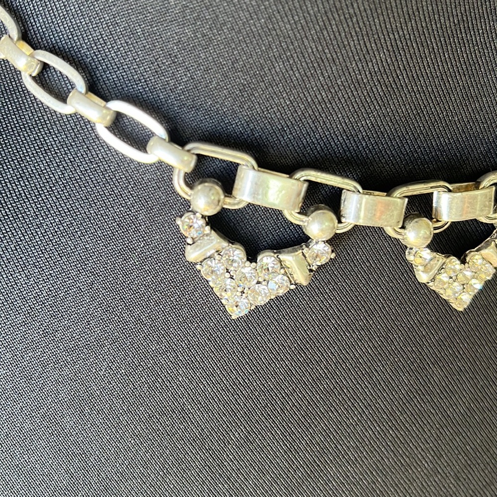 Ruby Rd. silver tone and rhinestone chunky adjustable necklace - Picture 3 of 5